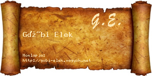 Góbi Elek névjegykártya